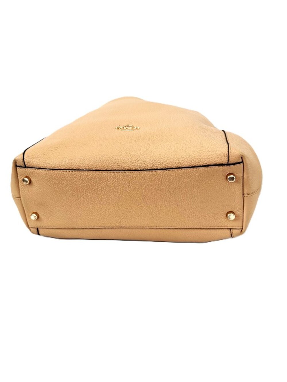 COACH Edie 31 Pebbled Leather Shoulder Bag Nude Tan 36464 - Picture 3 of 11